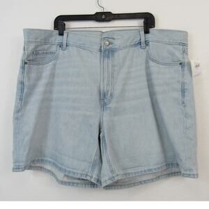 NWT Old Navy Size 20 Light Blue High-Rise Slouchy Straight 5" Inseam Shorts Plus